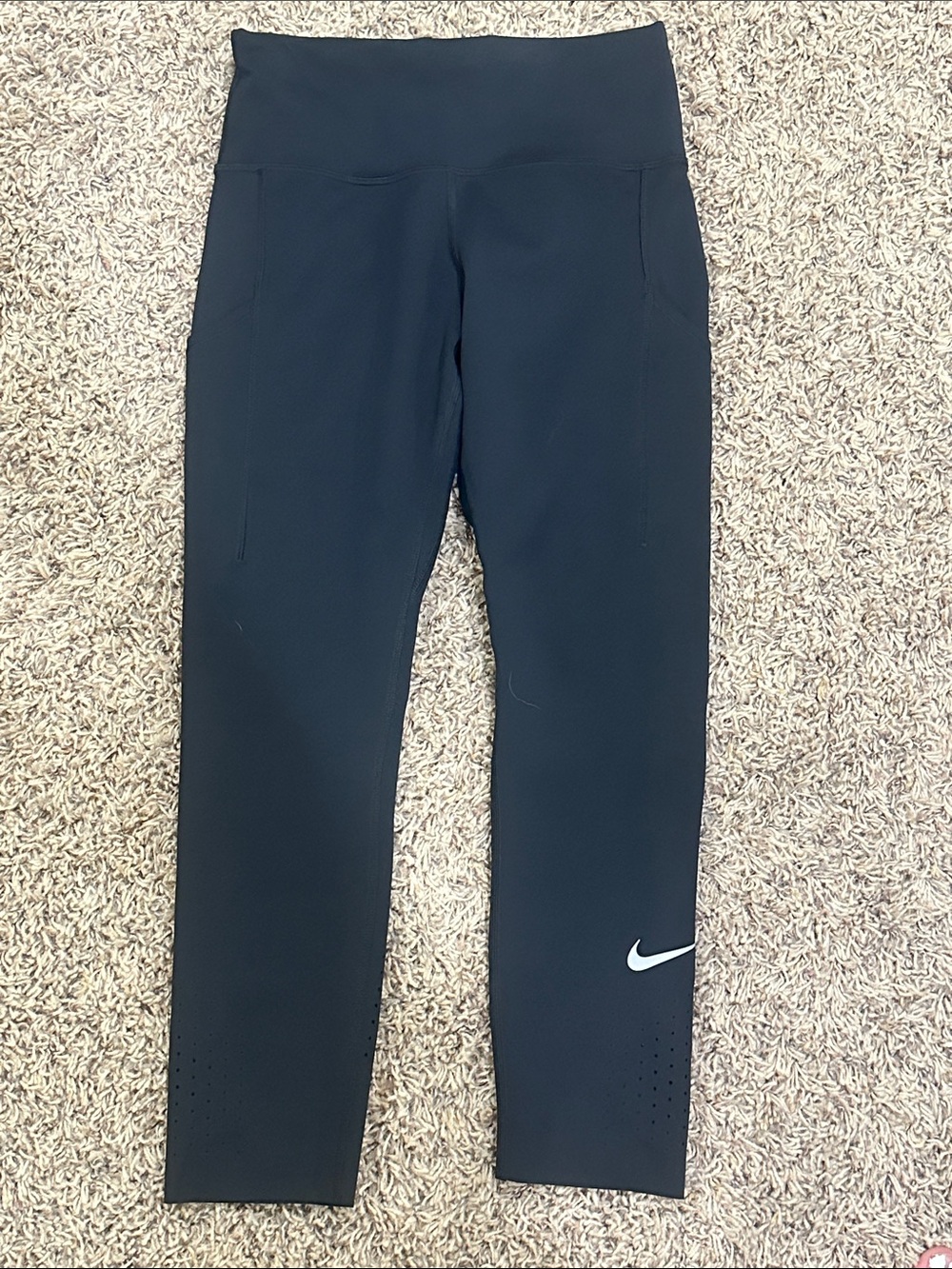 Nike Black Dri-FIT Performance Leggings with Subtle Gray Logo